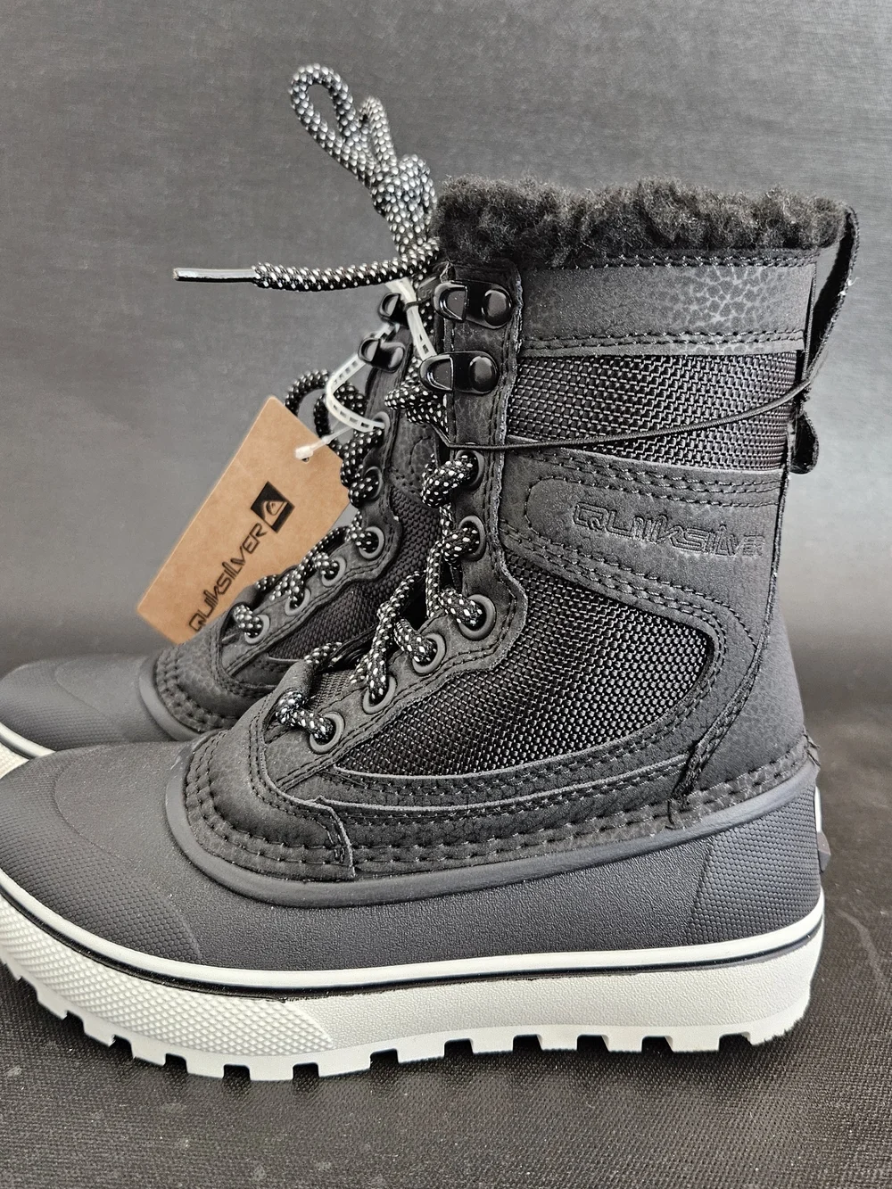 NWT Quicksilver Sub Zero Hi Boys Insulated Winter Snow Boots Black Size 12